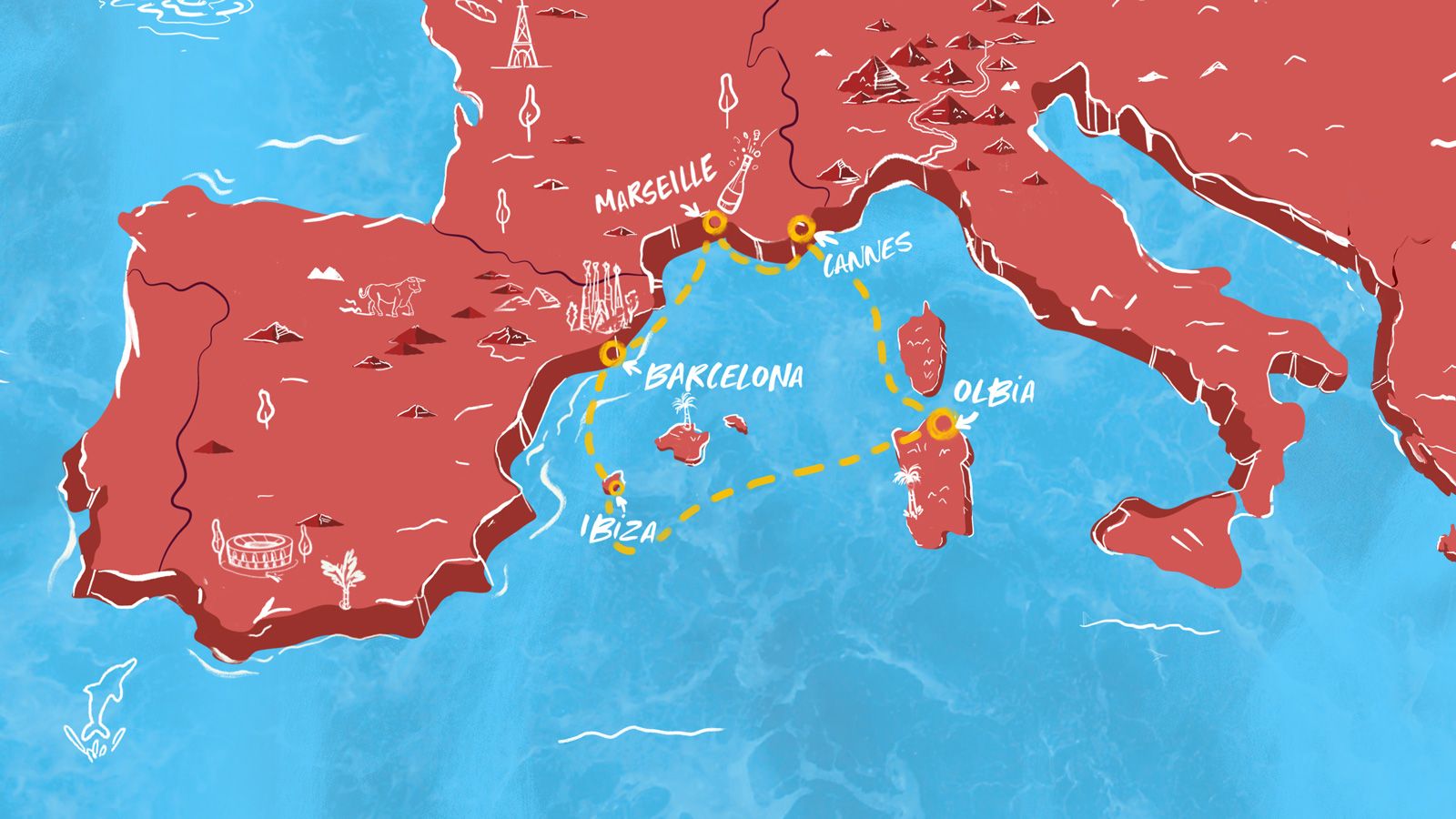 French Daze & Ibiza Nights Itinerary Map